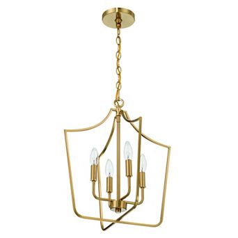 Hello Honey Tapered Metal 4-Light Candelabra Ceiling Light, Brushed Gold
