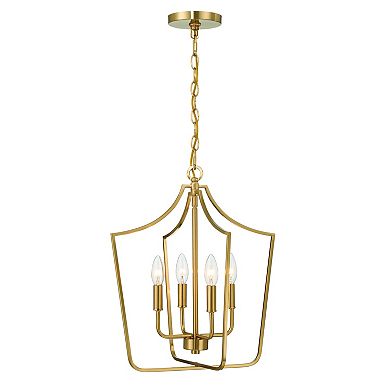 Hello Honey Tapered Metal 4-Light Candelabra Ceiling Light, Brushed Gold
