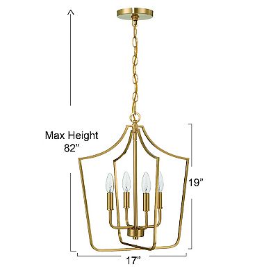 Hello Honey Tapered Metal 4-Light Candelabra Ceiling Light, Brushed Gold