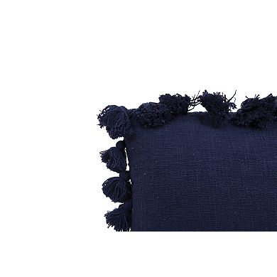 Hello Honey Woven Cotton Slub Pillow with Tassels