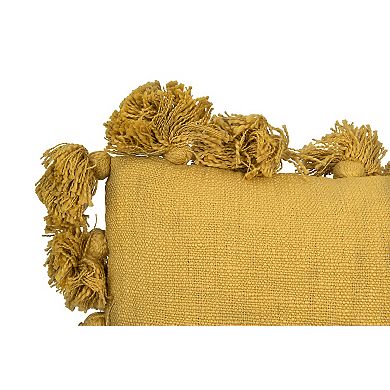 Hello Honey Woven Cotton Slub Pillow with Tassels