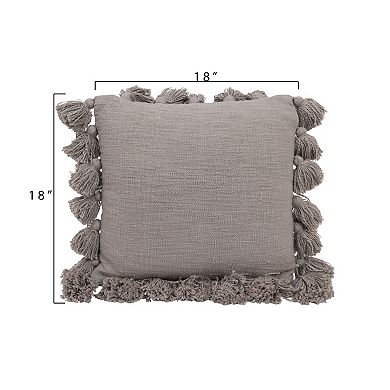 Hello Honey Woven Cotton Slub Pillow with Tassels