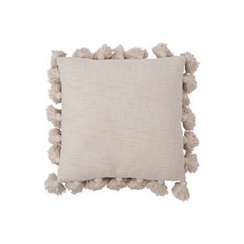 Hello Honey Woven Cotton Slub Pillow with Tassels