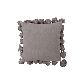 Hello Honey Woven Cotton Slub Pillow with Tassels