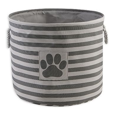 Bone Dry Collapsible Soft Round Pet Storage Bin Stripe Paw Patch