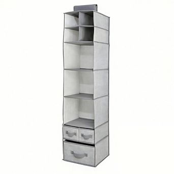 Fabric Hanging Organizer - 7 Shelves/3 Drawers - Store Clothes, Toys, Accessories