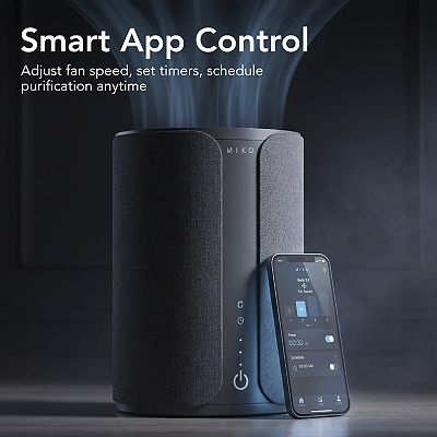 Smart Home Air Purifier with App Control & Oil Diffuser Covers up
