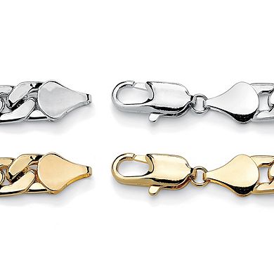 Men's 12 mm Curb-Link Bracelet Set 10 inch Goldtone and Silvertone
