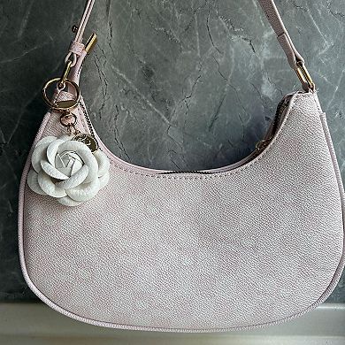 Pu Leather Rose Flower Keychain Bag Charm