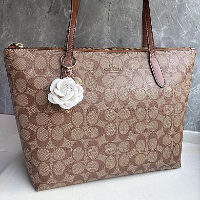 Pu Leather Rose Flower Keychain Bag Charm