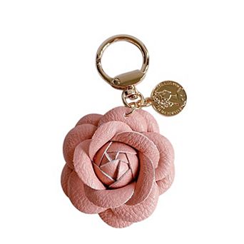 Pu Leather Rose Flower Keychain Bag Charm