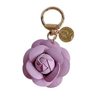 Pu Leather Rose Flower Keychain Bag Charm