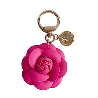 Pu Leather Rose Flower Keychain Bag Charm