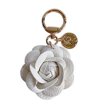 Pu Leather Rose Flower Keychain Bag Charm