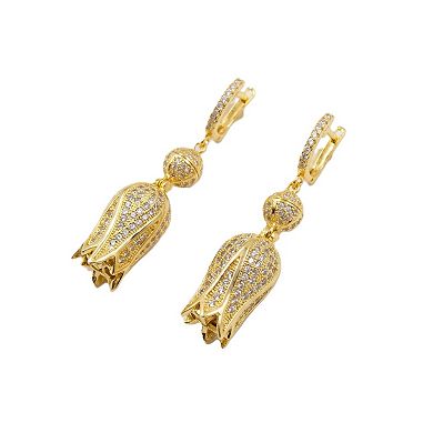The Collective by DBJ Pave Drop Earrings with White Zirconia