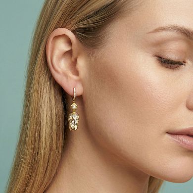 The Collective by DBJ Pave Drop Earrings with White Zirconia