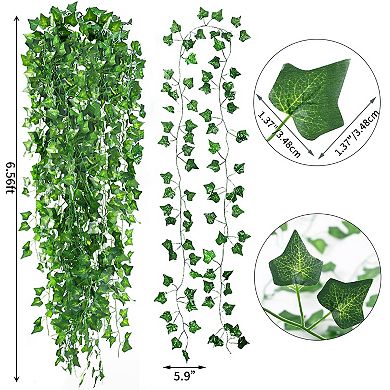 36Pc 236 Ft Artificial Vines Ivy Garland Leaves Hanging Decor Indoor Outdoor Wedding Wall