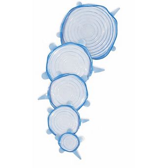 6 Pack Stretch Silicone Lids Reusable Bowl Covers Food Storage Wrap Airtight Seal