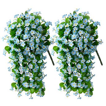 2 pc Artificial Hanging Violet Vines UV Resistant Wall Garden Wedding Indoor Outdoor Spring