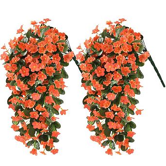 2 pc Artificial Hanging Violet Vines UV Resistant Wall Garden Wedding Indoor Outdoor Spring