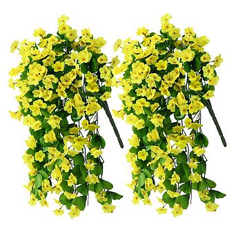 2 pc Artificial Hanging Violet Vines UV Resistant Wall Garden Wedding Indoor Outdoor Spring