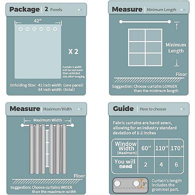 Blackout Curtains for Bedroom 63 Inches Long Room Darkening Thermal Insulated Sunlight Blocking