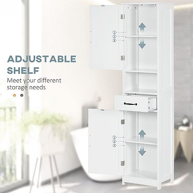 Bathroom Floor Cabinet with Drawer Open Shelf and Double Door Storage