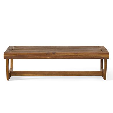 Outdoor Coffee Table Acacia Wood Table with Slat Top & Bold Legs