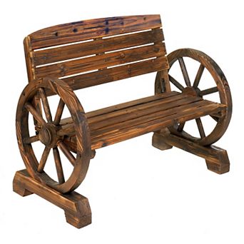 Zingz Home Wagon Wheel Bench 42.25x21x31"
