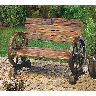 Zingz Home Wagon Wheel Bench 42.25x21x31"