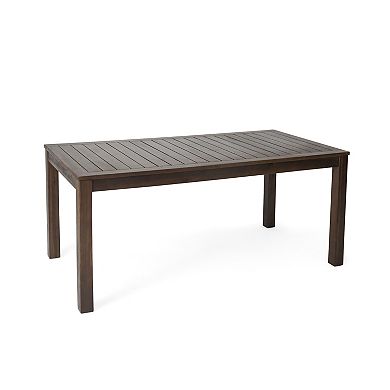Outdoor Courtyard Table and 2-Bench Set Rustic Acacia Wood Dining Set
