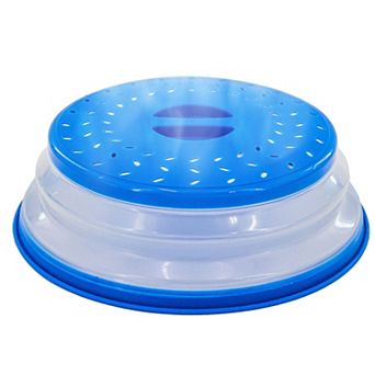Collapsible Microwave Splatter Guard Cover - 75 Steam Vents, BPA-Free Plastic, Space Saving Storage
