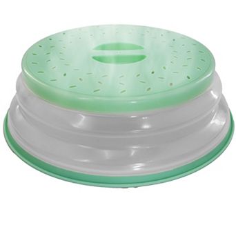 Collapsible Microwave Splatter Guard Cover - 75 Steam Vents, BPA-Free Plastic, Space Saving Storage