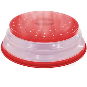Collapsible Microwave Splatter Guard Cover - 75 Steam Vents, BPA-Free Plastic, Space Saving Storage