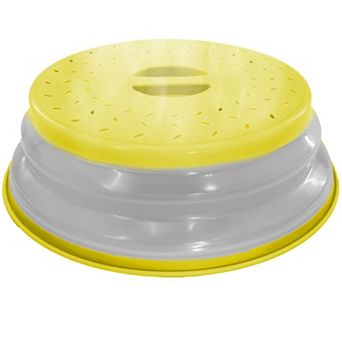 Collapsible Microwave Splatter Guard Cover - 75 Steam Vents, BPA-Free Plastic, Space Saving Storage