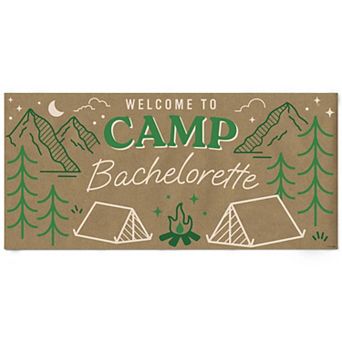 Camp Bachelorette Kraft Paper Banner, Glamping Bachelorette Welcome Printed Brown Sign Decor 1 ct