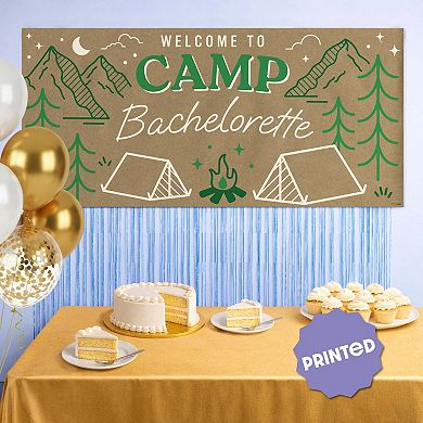 Camp Bachelorette Kraft Paper Banner, Glamping Bachelorette Welcome Printed Brown Sign Decor 1 Ct