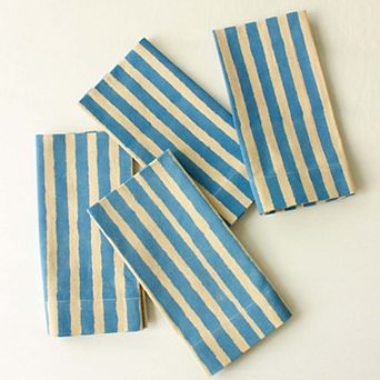 Oh Stripes Block Print Napkins, Set of 4
