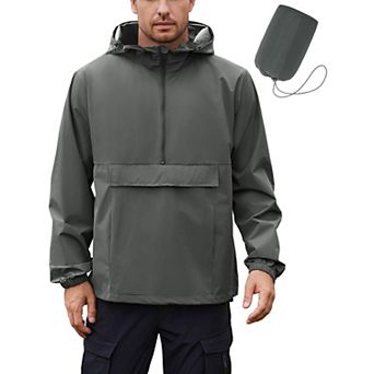 COOFANDY Rain Jacket For Men Waterproof Lightweight RainCoat Packable Winbreaker Pullover Rain