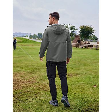 COOFANDY Rain Jacket For Men Waterproof Lightweight RainCoat Packable Winbreaker Pullover Rain