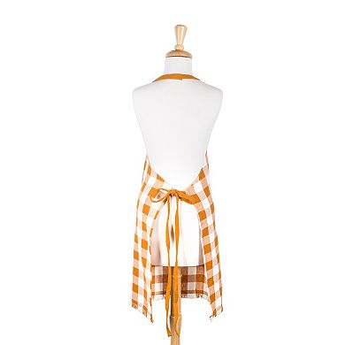 DII Pumpkin Spice Heavyweight Check Fringed Chef Apron