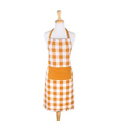 DII Pumpkin Spice Heavyweight Check Fringed Chef Apron