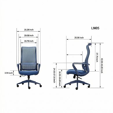 Ergonomic Executive Mesh Swivel Base Office Chair with Adjustable Height Lumbar Support