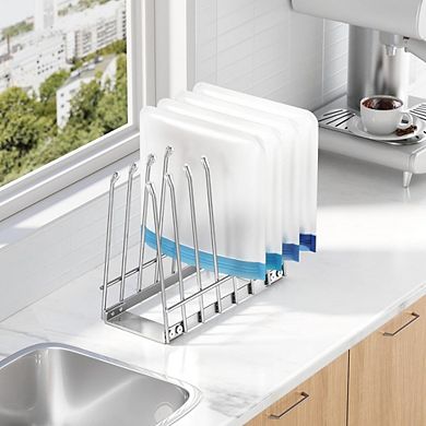 Great Ambitions Foldable Metal Bag Drying Rack, Rustproof Stand for Reusable Ziplock & Silicone Bags
