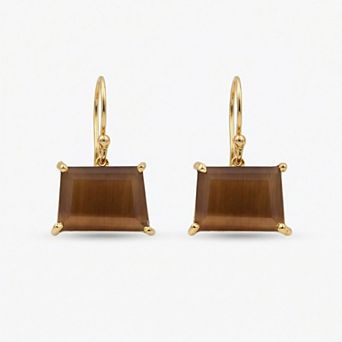The Collective by DBJ Axis Drop Earrings with Beer Quartz Glass Gems