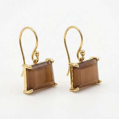 The Collective by DBJ Axis Drop Earrings with Beer Quartz Glass Gems