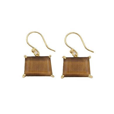 The Collective by DBJ Axis Drop Earrings with Beer Quartz Glass Gems