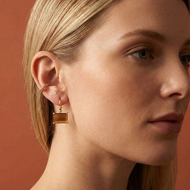 The Collective by DBJ Axis Drop Earrings with Beer Quartz Glass Gems