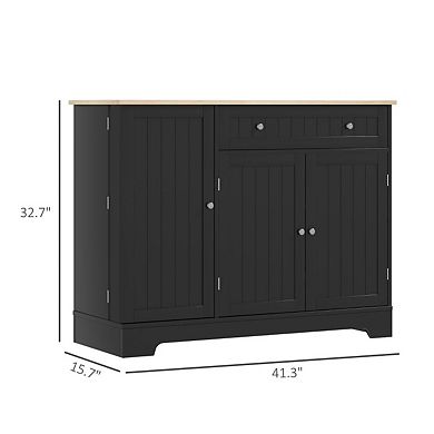 3-Level Adjustable Storage Cabinet with Doors for Entryway or Bedroom