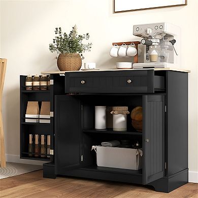 3-Level Adjustable Storage Cabinet with Doors for Entryway or Bedroom